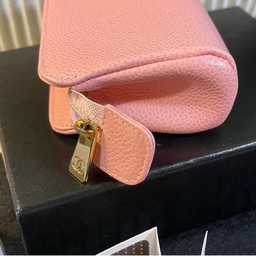 Chanel Caviar Leather Mini Pink Pouch